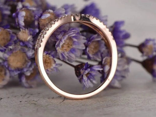 .15 ct Diamond Twisted Stacking Ring in 10K Rose Gold F4259