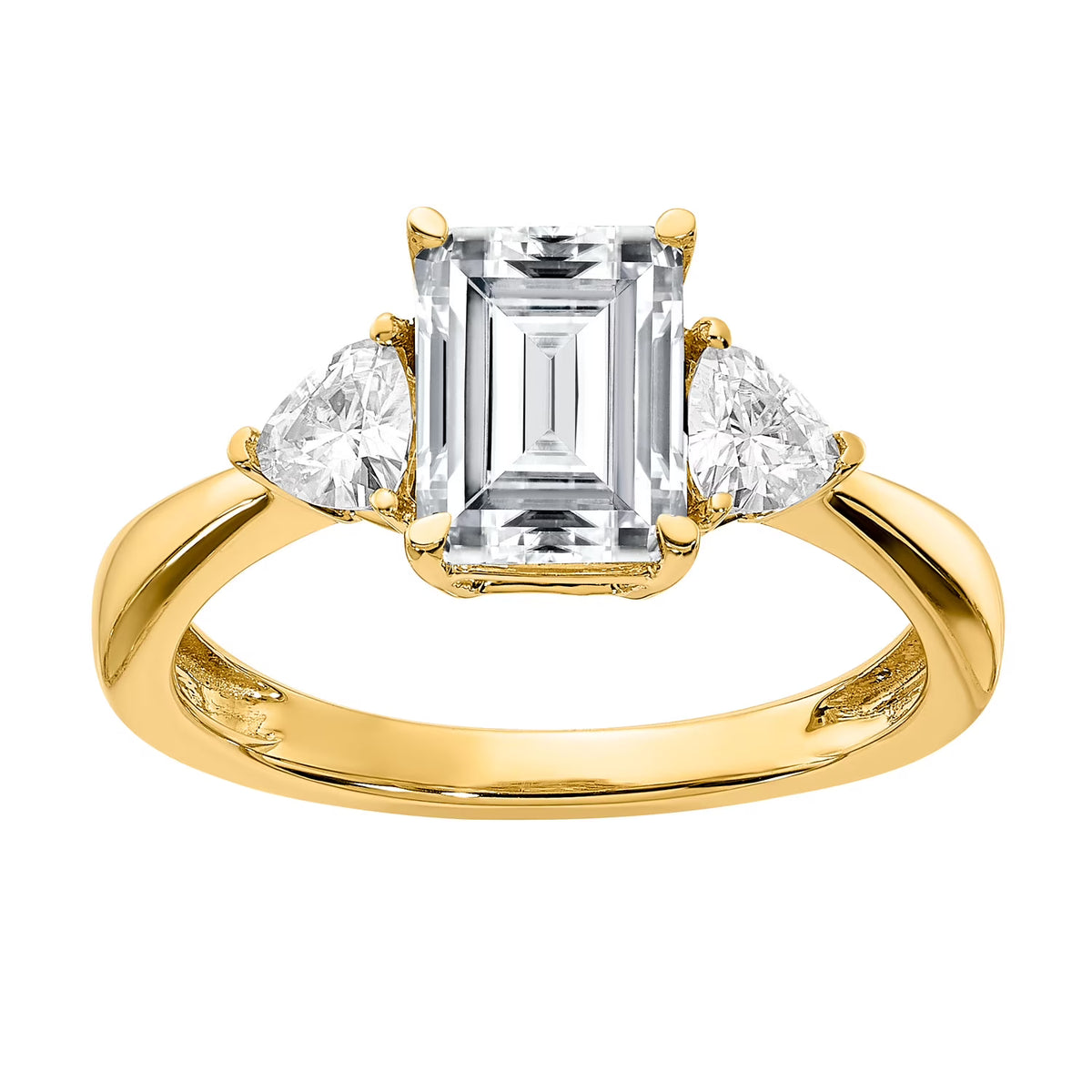 14 Karat Yellow Gold 3-Stone Engagement Ring D9879