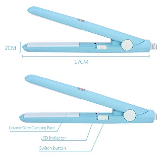Mini Hair Curler Flat Iron Ceramic Straightener Travel Size 2 in 1 Tourmaline Plate Matcha Green L273883