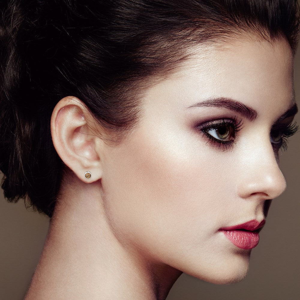 Champagne Diamond Stud Earrings U653729