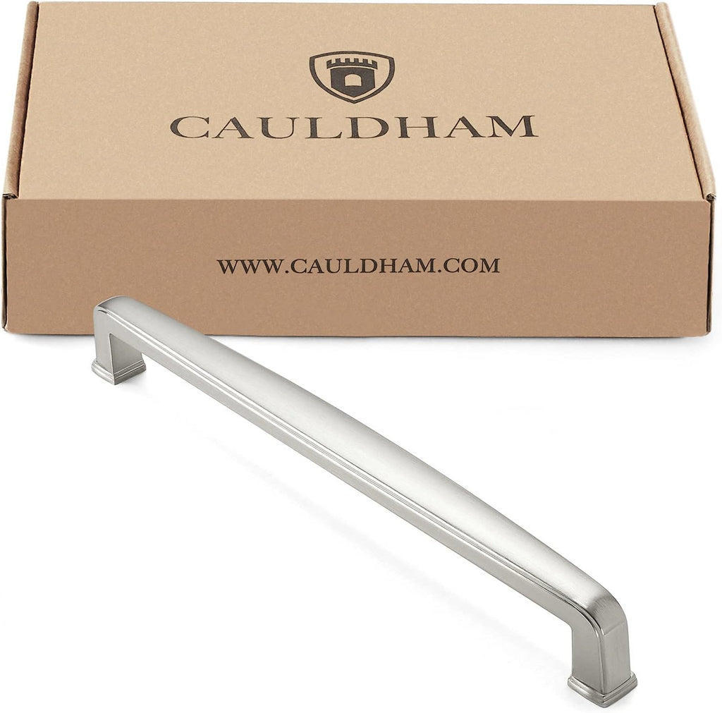 10 Pack Solid Kitchen Cabinet Handles, Satin Nickel L5639