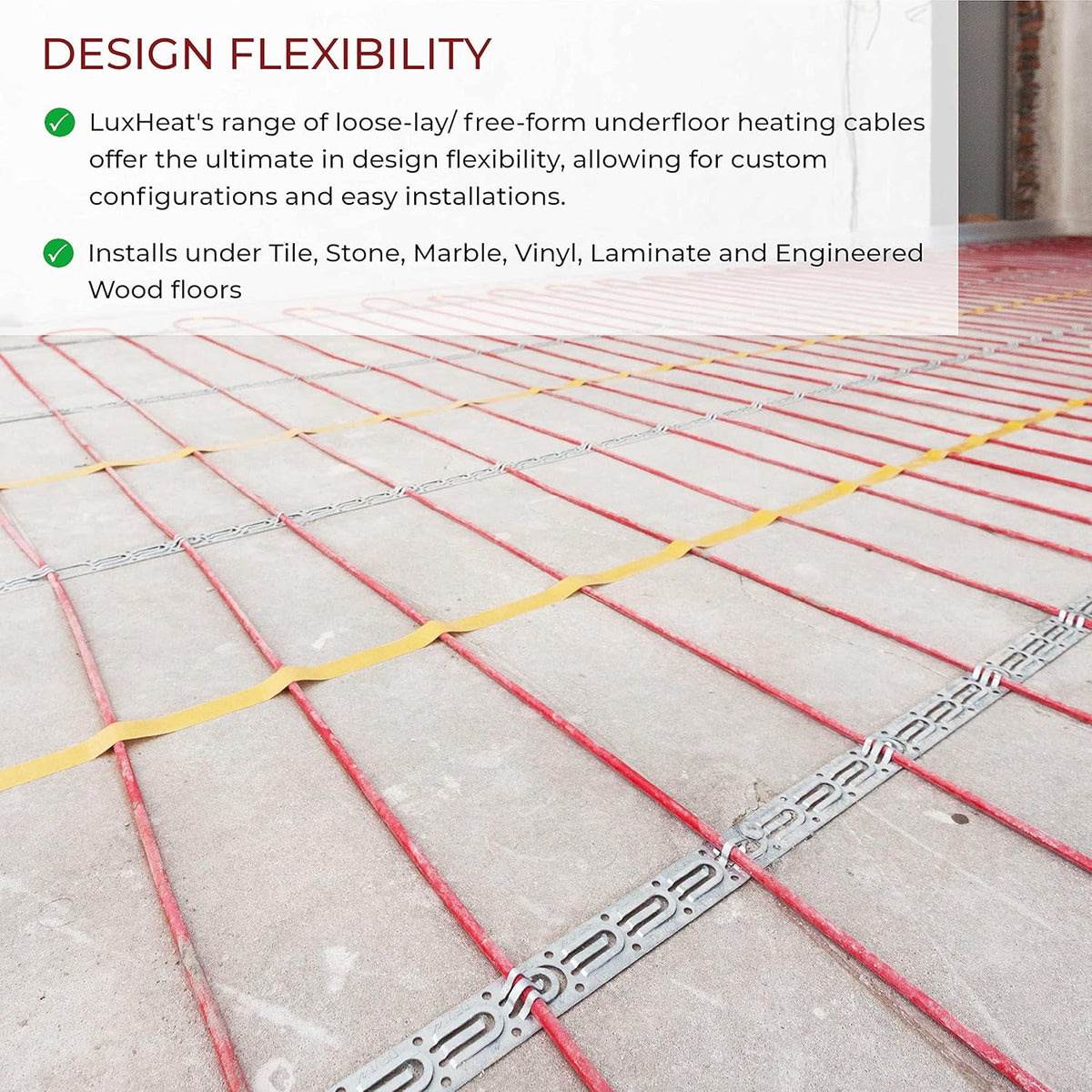 25 Sqft Electric Radiant Floor Heating Cable Set with Thermostat Q6441