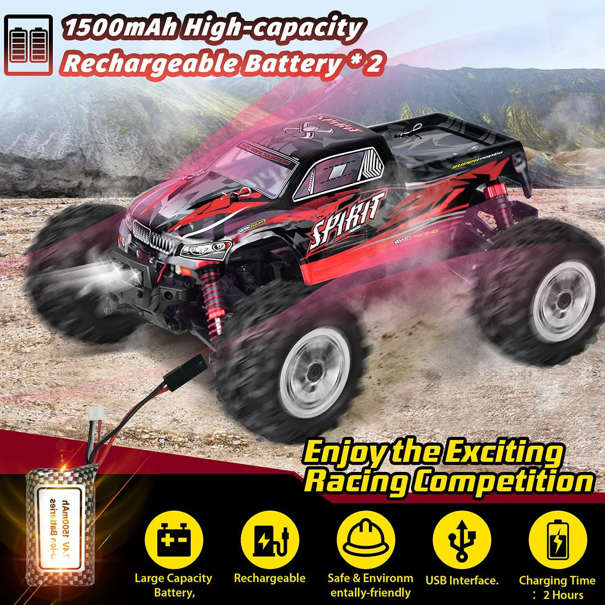 1:16 Scale 4WD Remote Control Monster Truck A118909