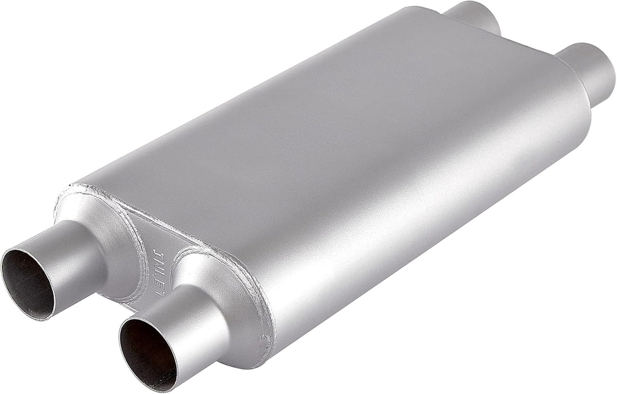 2.5 inch inlet/outlet 3 Chamber Performance Automotive Muffler Exhaust Pack of 2 M615