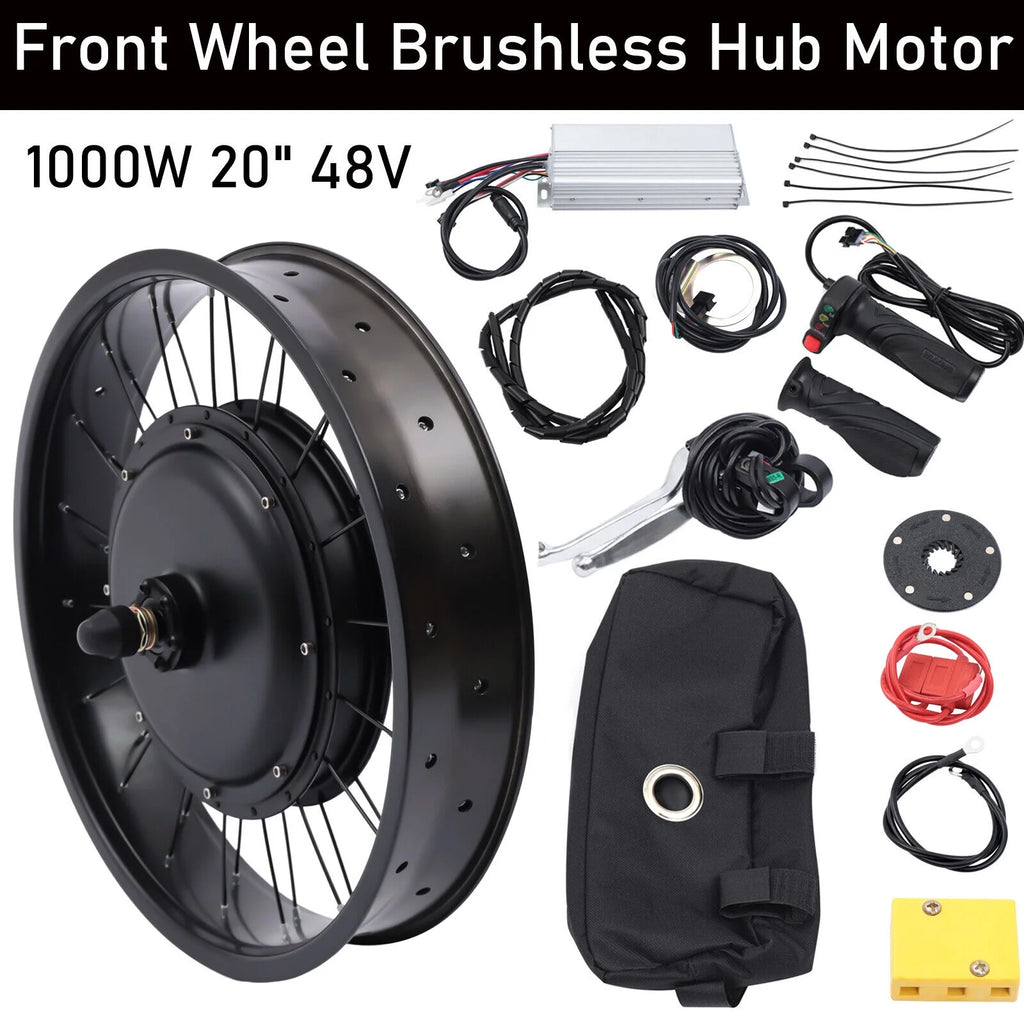48V 1000W E-Bike Motor Conversion Kit Fat Tire Front Wheel I5678