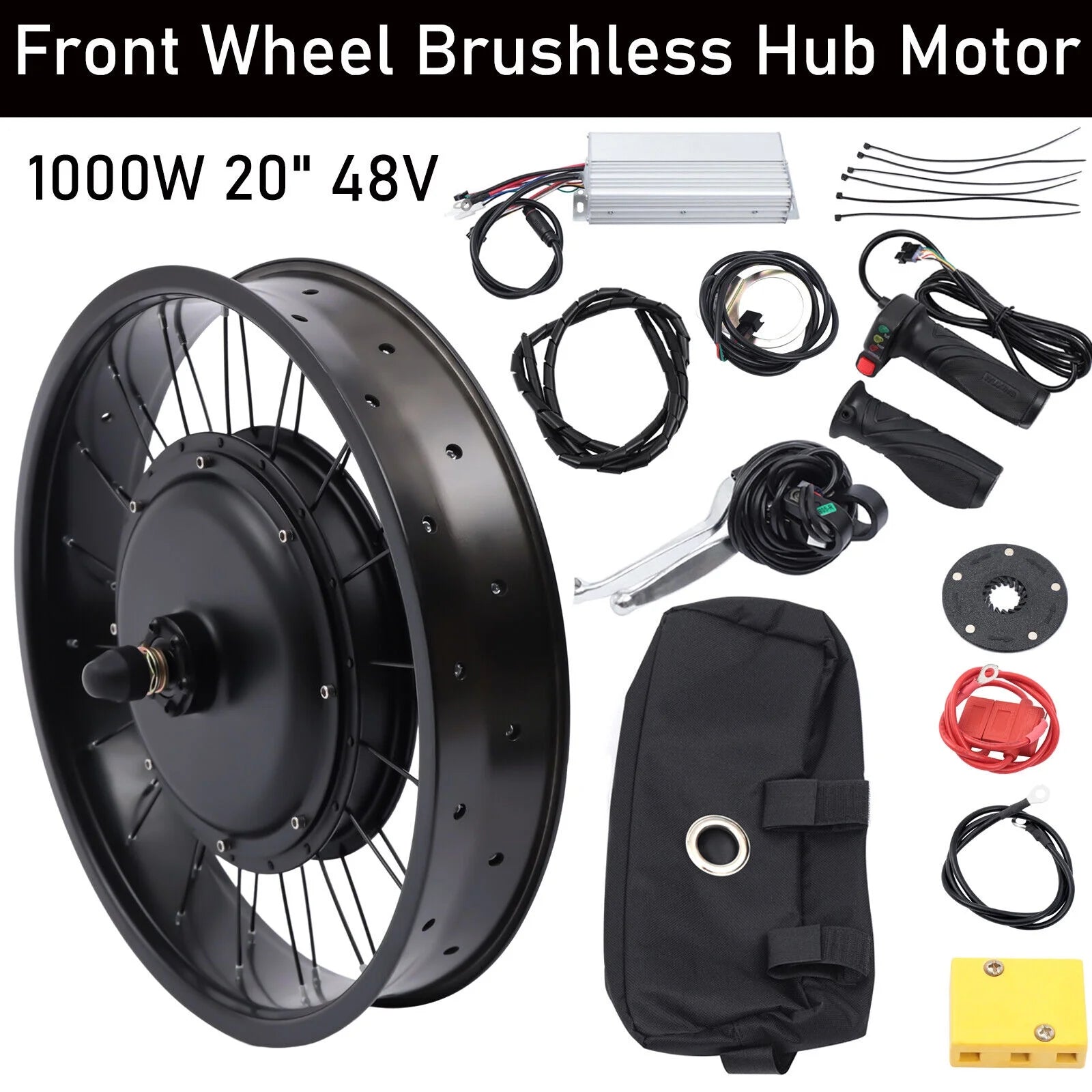 48V 1000W E-Bike Motor Conversion Kit Fat Tire Front Wheel I5678