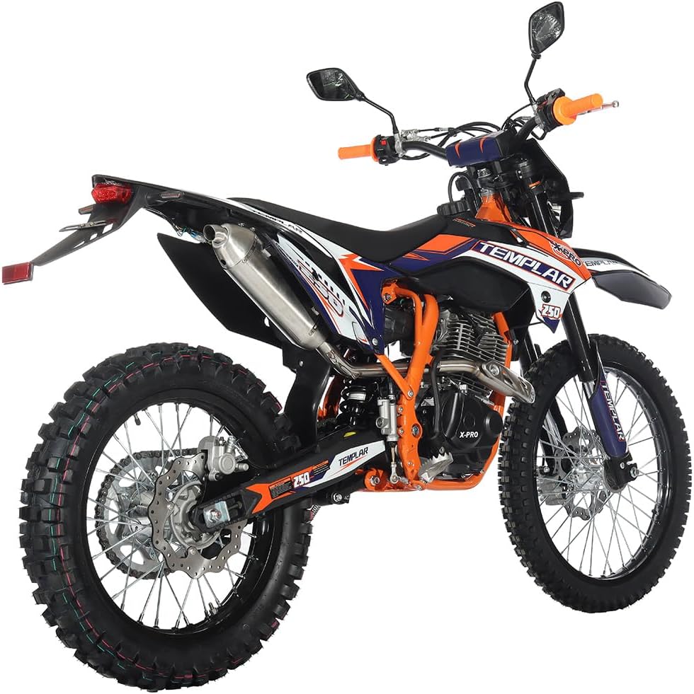 250cc Dirt Bike with 5-Speed Manual Transmission, 21"/18" Wheels, Orange K6081