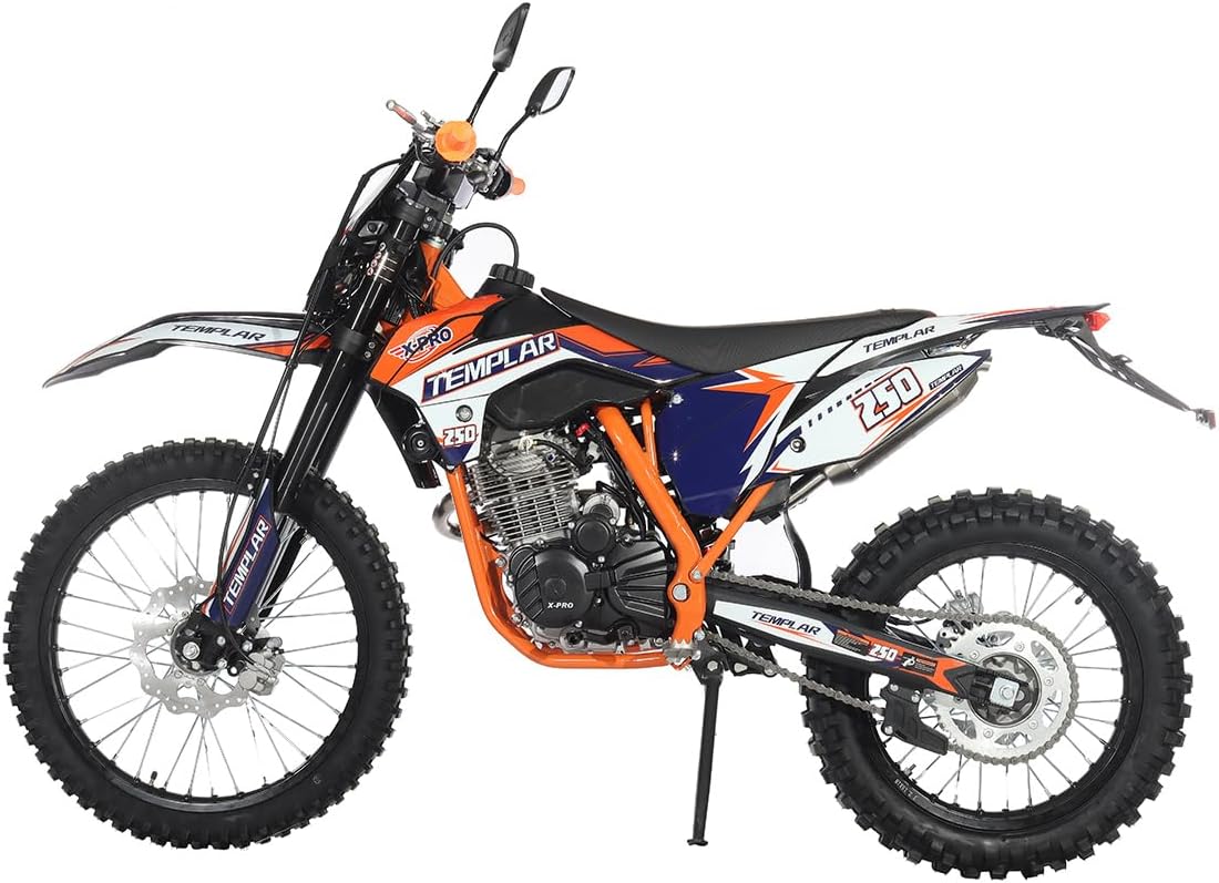 250cc Dirt Bike with 5-Speed Manual Transmission, 21"/18" Wheels, Orange K6081