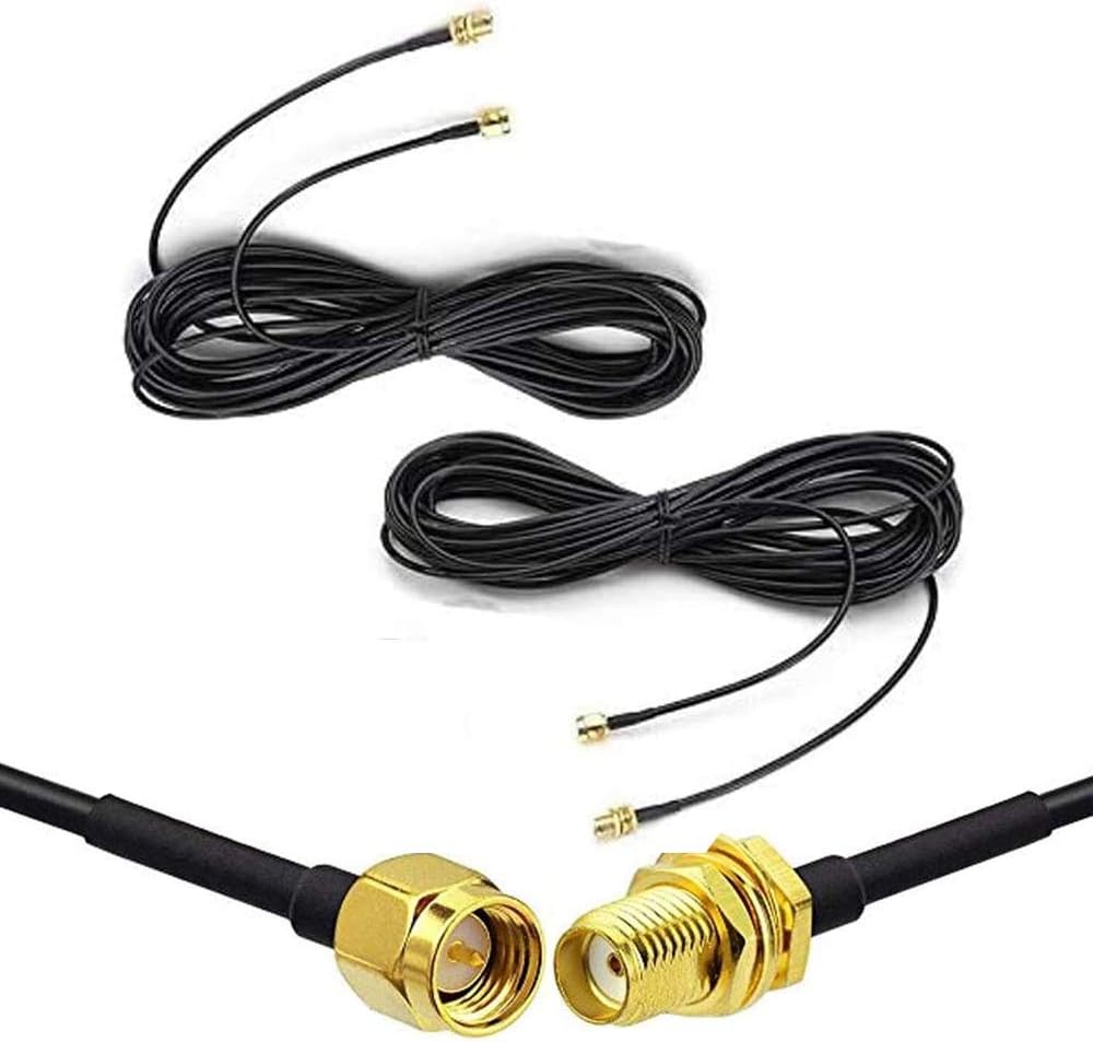 2 Pack 33ft SMA Extension Cable SMA Male to SMA Female RF Connector Adapter WiFi Antenna Extension Cable L24566