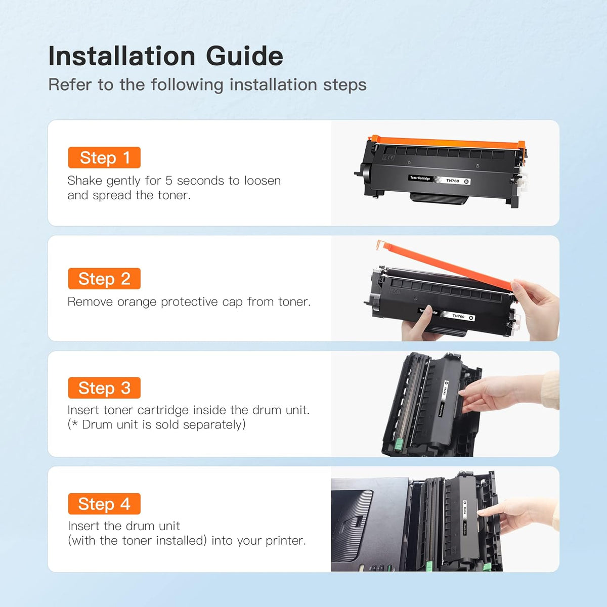 2 Toner Cartridge and 1 Drum Unit Black for Brother Printer F6338