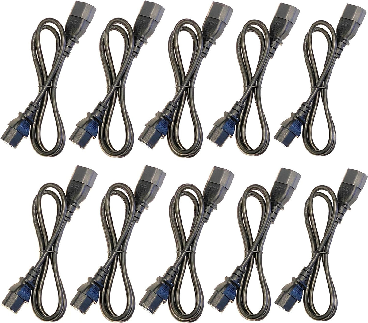 3 Foot IEC 320 NEMA C13 C14 10A 18AWG AC Power Cord M395