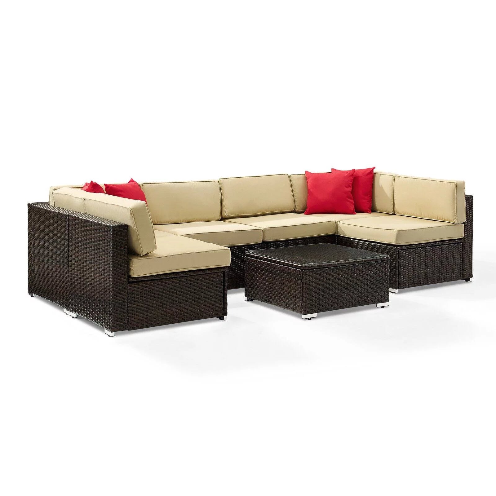 Brown 7 Piece Patio Sectional Set M271