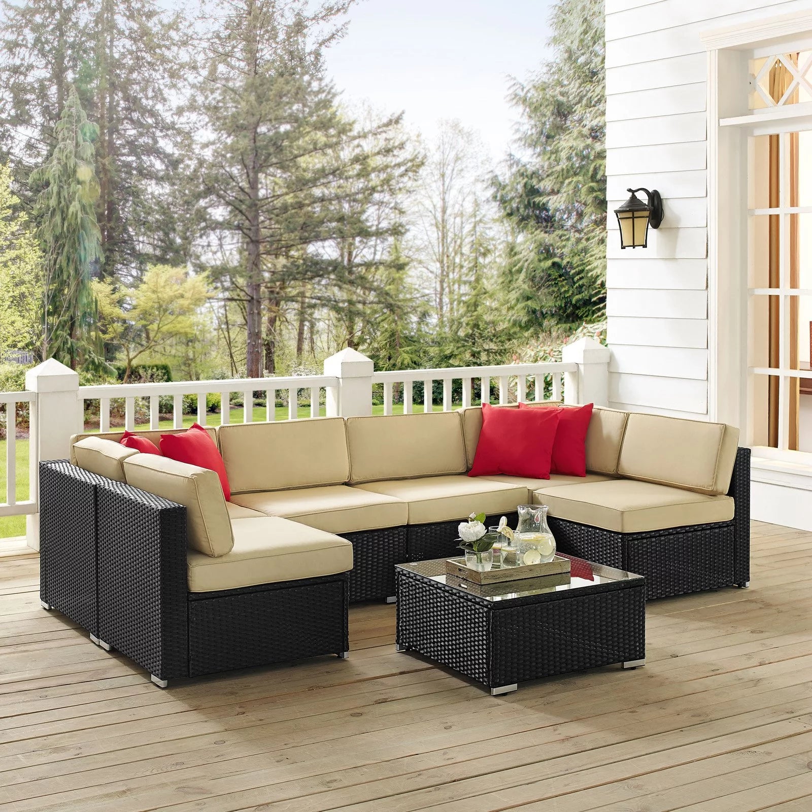 Brown 7 Piece Patio Sectional Set M271