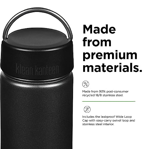 27oz Black Stainless Steel Water Bottle with Wide Loop Cap S2466