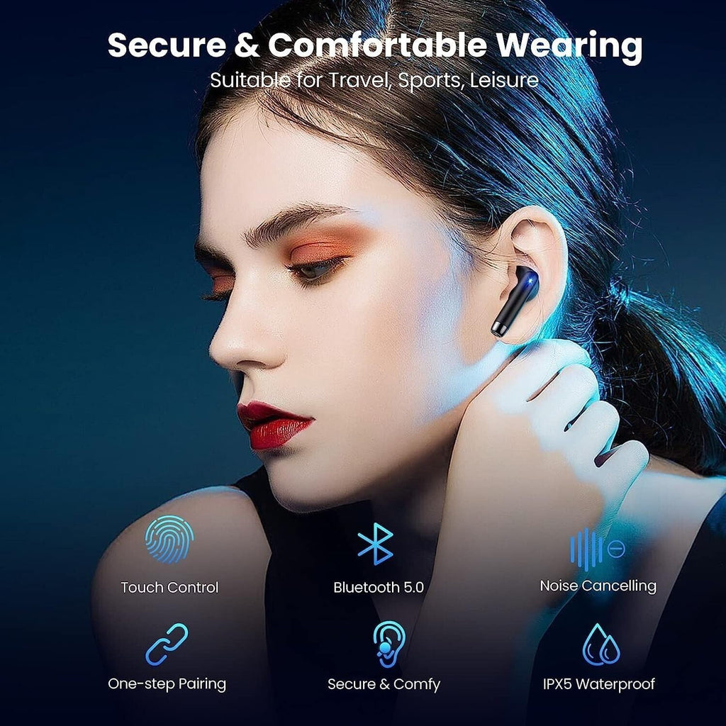 Black TWS Wireless Bluetooth 5.0 Earbuds with Charging Case S2281
