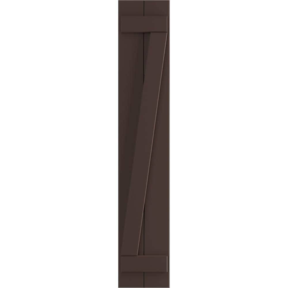 10-3/4x22 x 25x22 PVC Board and Batten Shutters, Raisin Brown (Per Pair) X501394