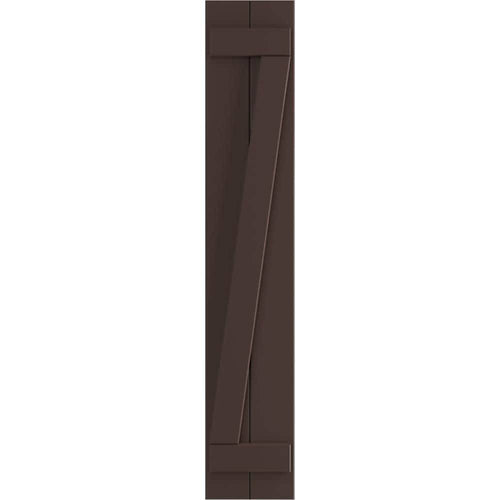 10-3/4x22 x 25x22 PVC Board and Batten Shutters, Raisin Brown (Per Pair) X501394