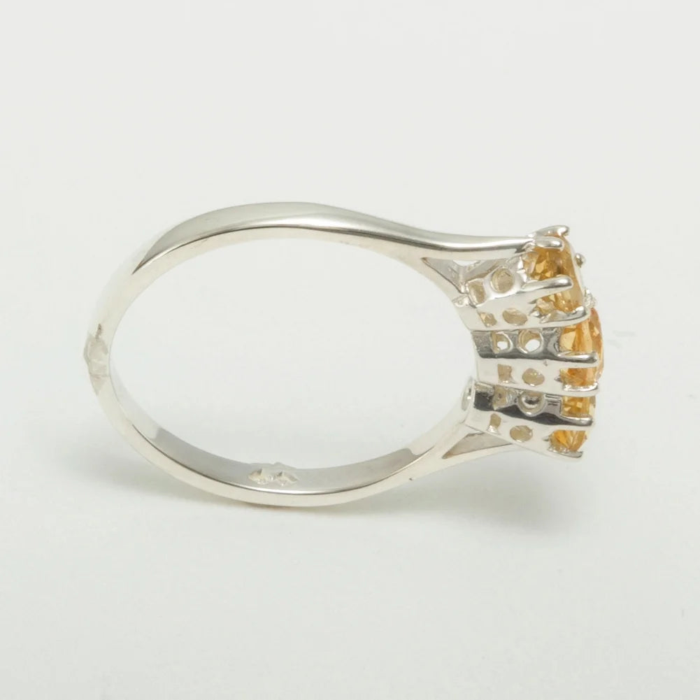 18k White Gold Natural Citrine Ring Size 10 P10220