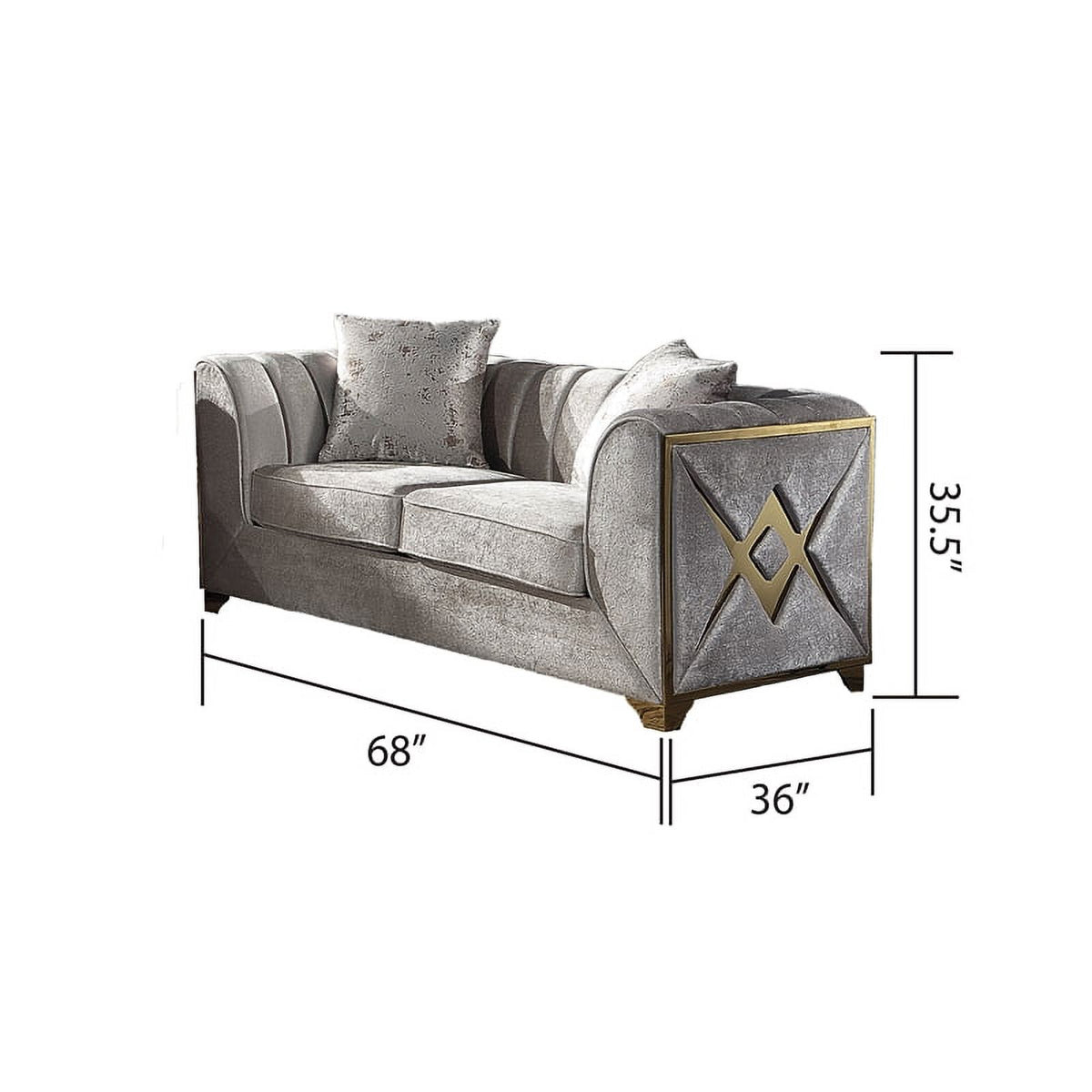 3 PC Living Room Set Made with Wood in Cream Color R407779