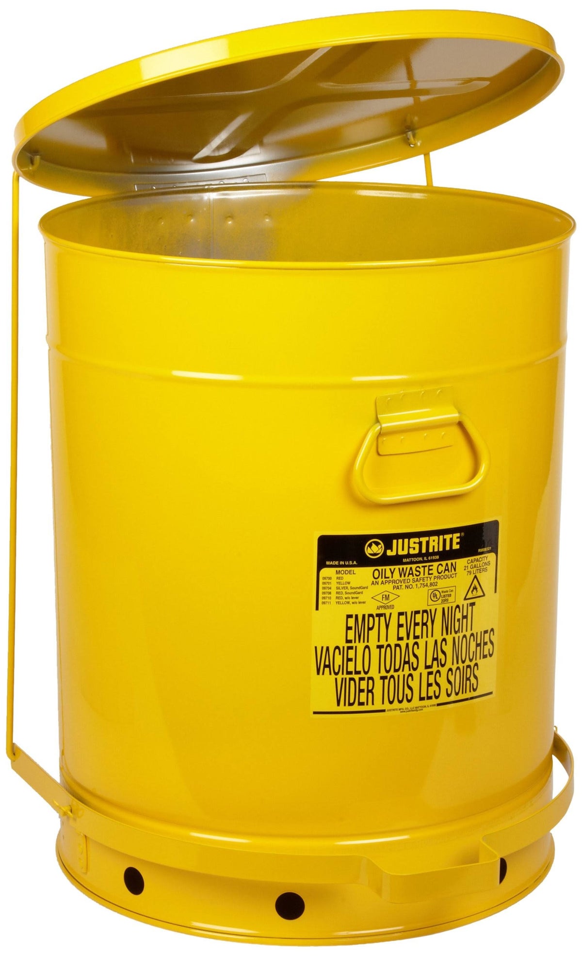 21 Gallon Yellow Oily Waste Can G4118