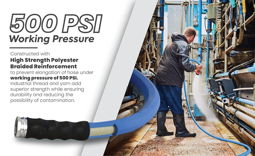 1" x 25' 100% Rubber Garden Hose, 500 PSI, Pack of 2 O2349