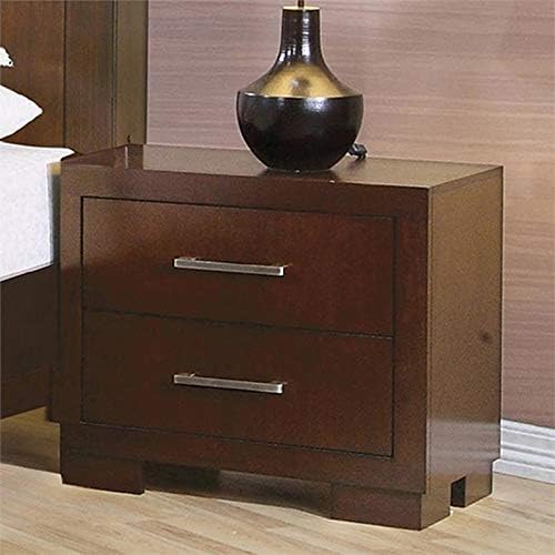 2 Drawer Nightstand in Cappuccino and Silver B27890