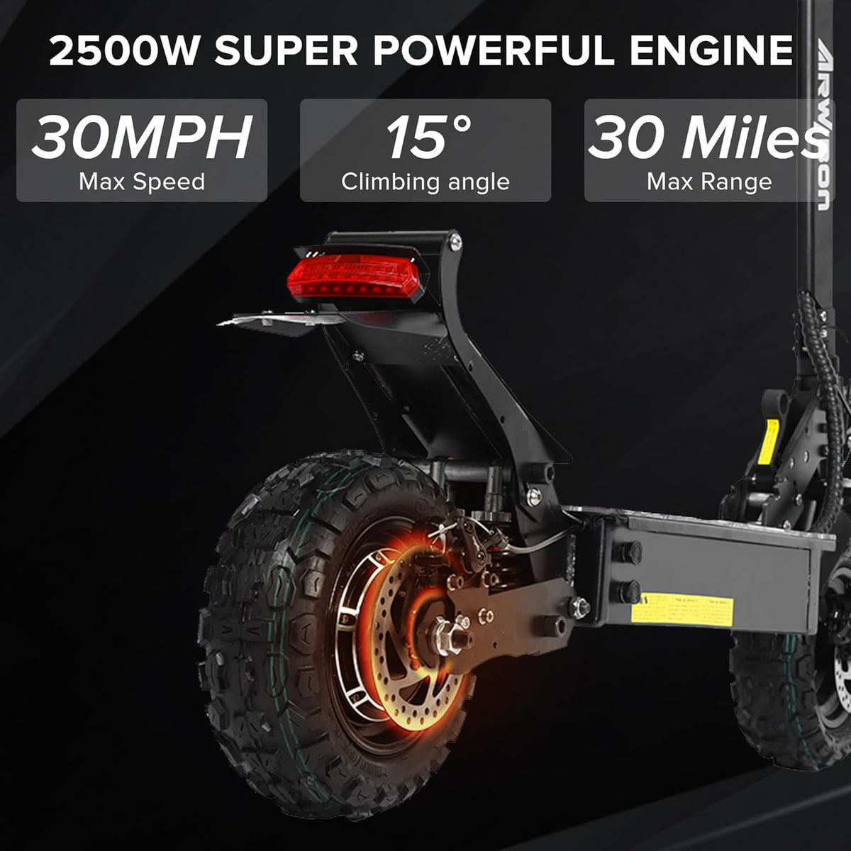 2500W 11 inch Pneumatic Tire Foldable Electric Scooter A29967