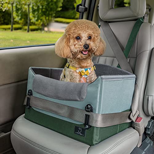 30 Inch Dog Booster Seat with 2 Safety Leashes and Detachable Inner J7005