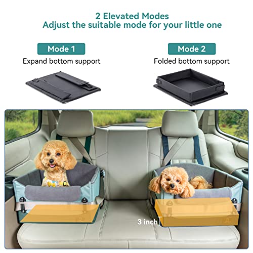 30 Inch Dog Booster Seat with 2 Safety Leashes and Detachable Inner J7005