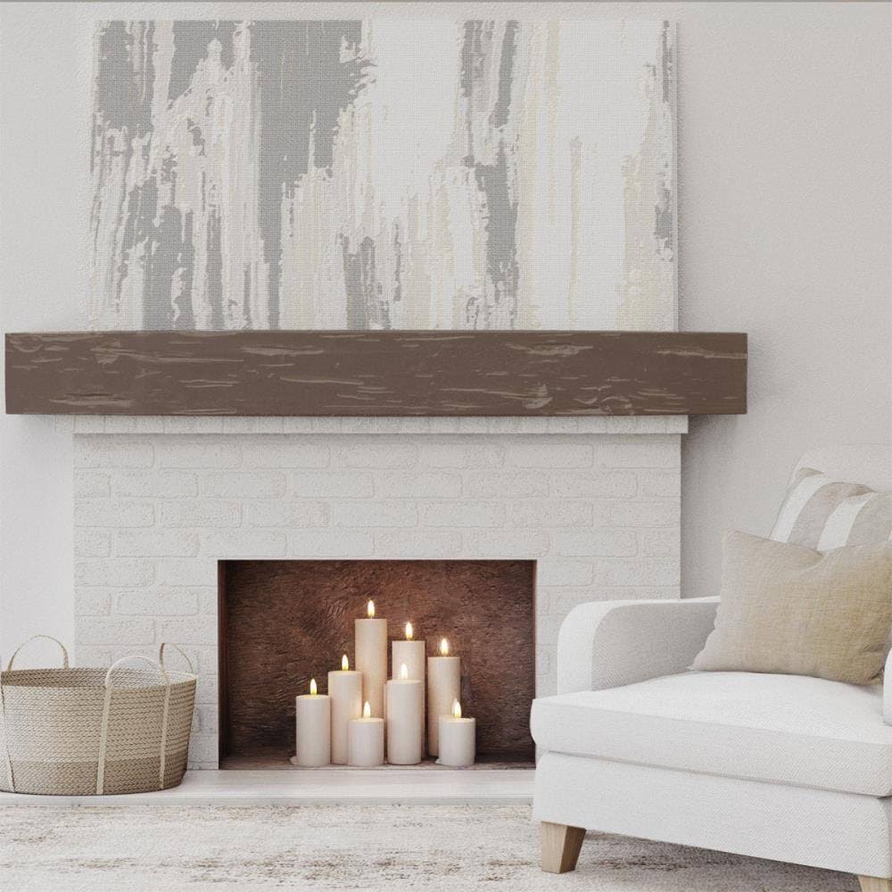 Vintage Mahogany Faux Wood Fireplace Mantel Q991
