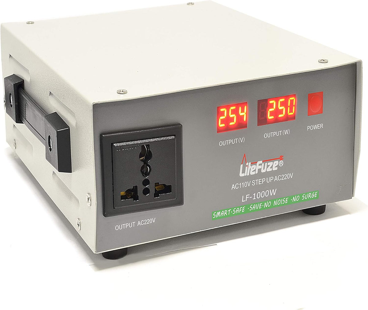 2000-Watt Voltage Converter Transformer with Circuit Breaker Protection U9991