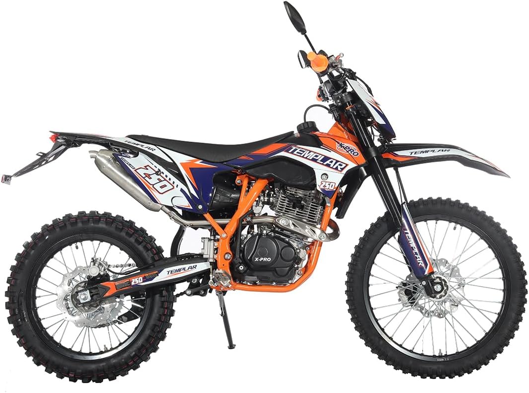 250cc Dirt Bike with 5-Speed Manual Transmission, 21"/18" Wheels, Orange K6081