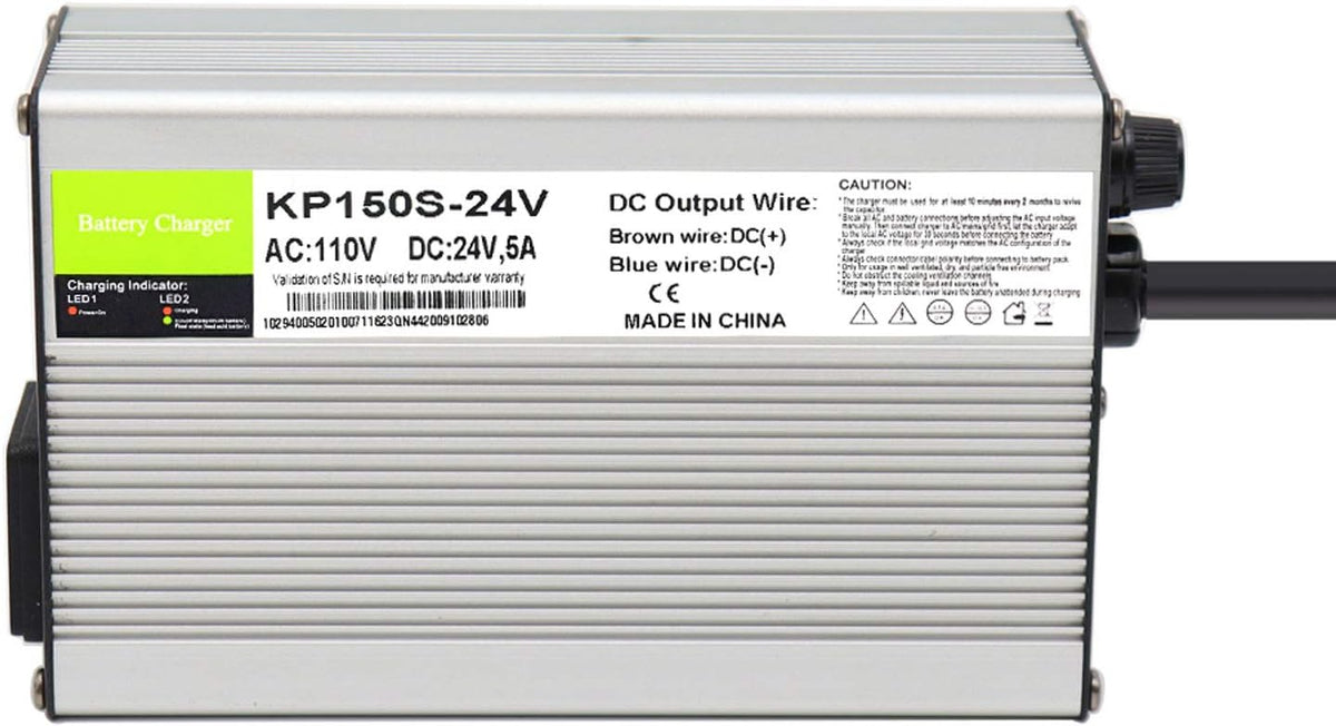24V 5A Battery Charger with 3-Pin XLR Connector, Pack of 2 P726422