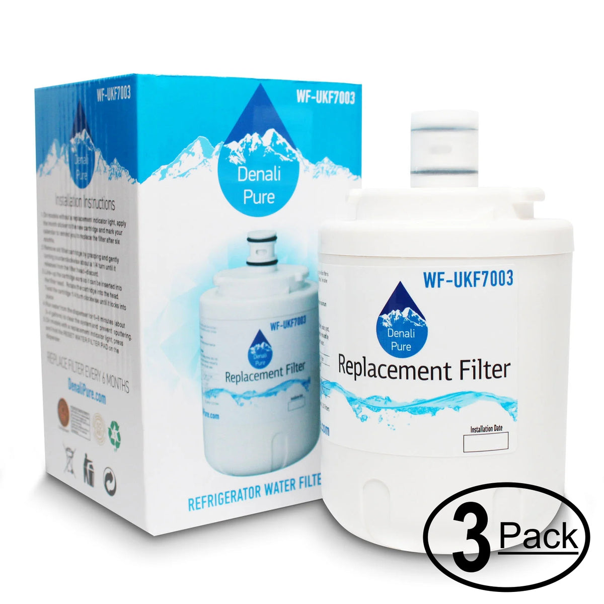 3-Pack Replacement Refrigerator Water Filter Cartridge Q558037