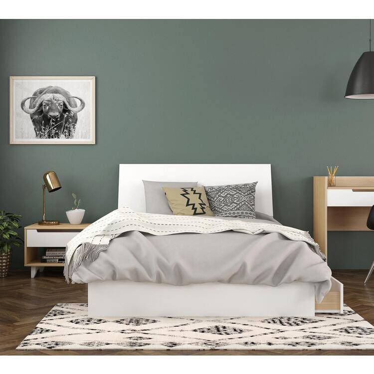 3 Piece Full Size Bedroom Set, Natural Maple & White V241994