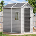 Gray 5x3 FT Waterproof Plastic Storage Shed with Floor U69590