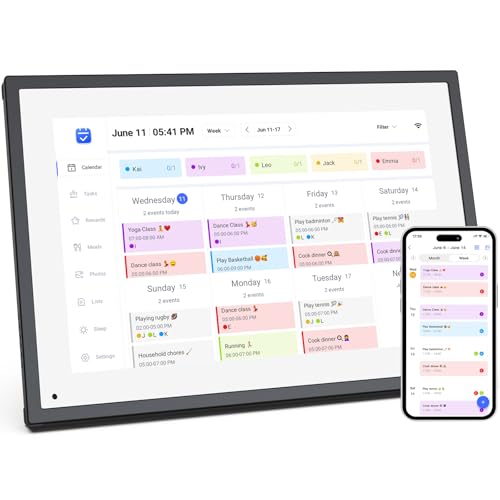10.1 inch Wall Planner Digital Calendar & Chore Chart, Smart Touchscreen Interactive Display C499656