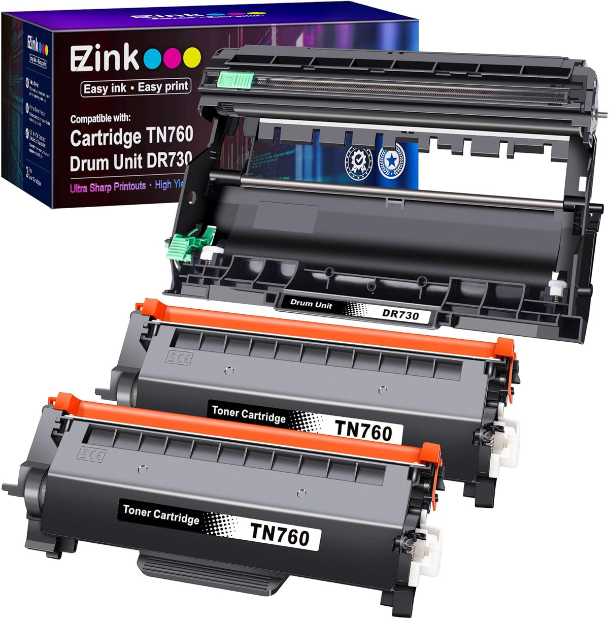 2 Toner Cartridge and 1 Drum Unit Black for Brother Printer F6338