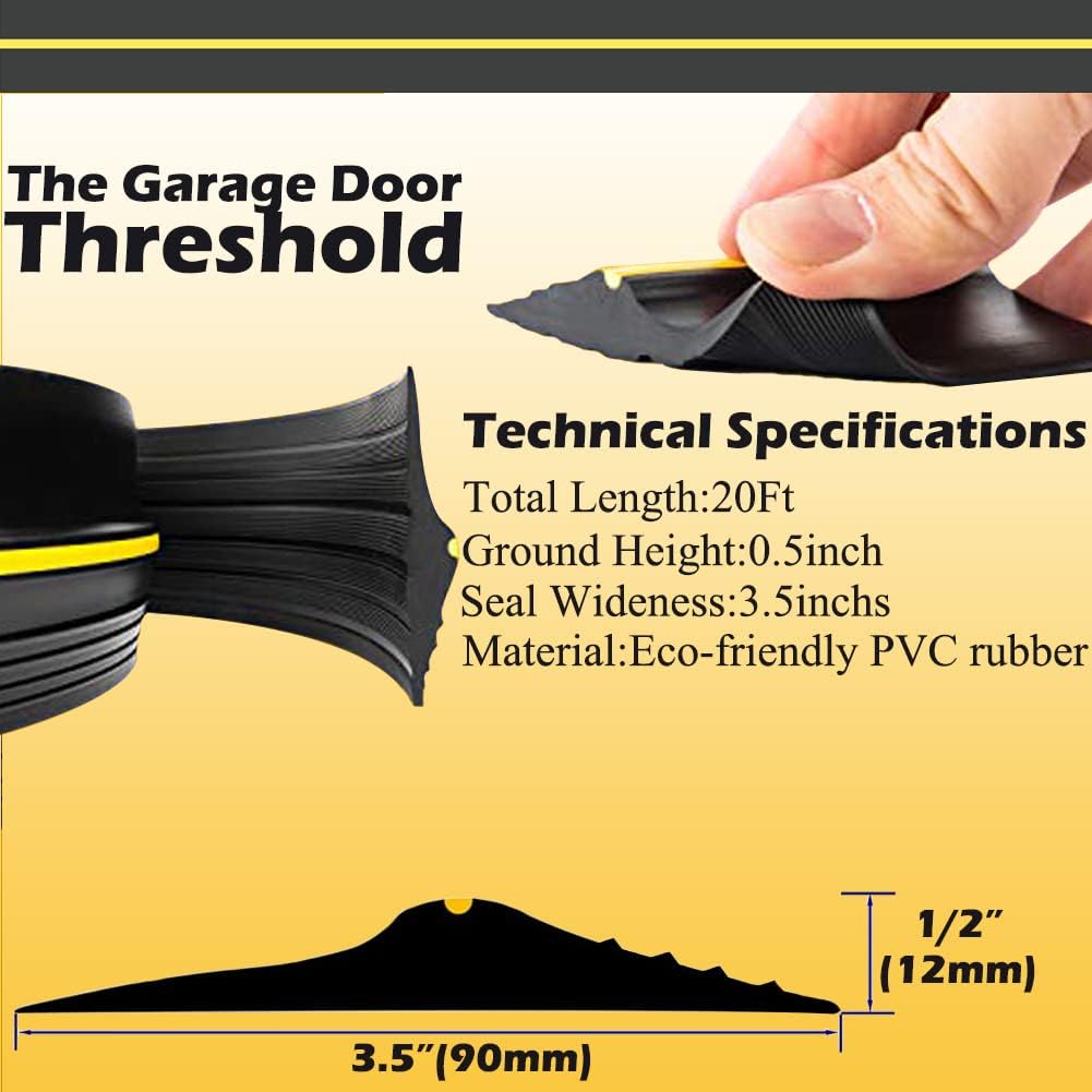 20Ft Rubber Garage Door Threshold Seal Weather Stripping S453