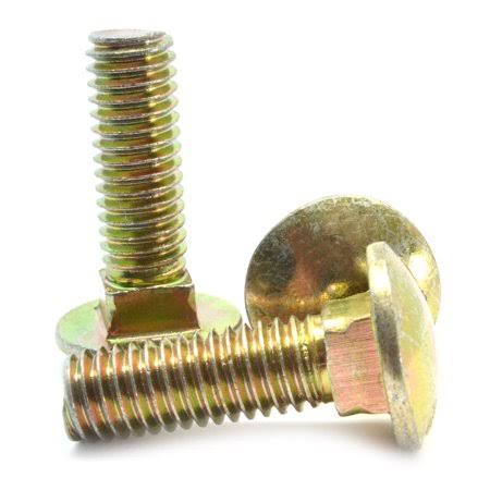 1/2-13 x 4 Coarse Thread Grade 8 Carriage Bolt Alloy Steel Yellow Zinc Plated Pk 150 V6723
