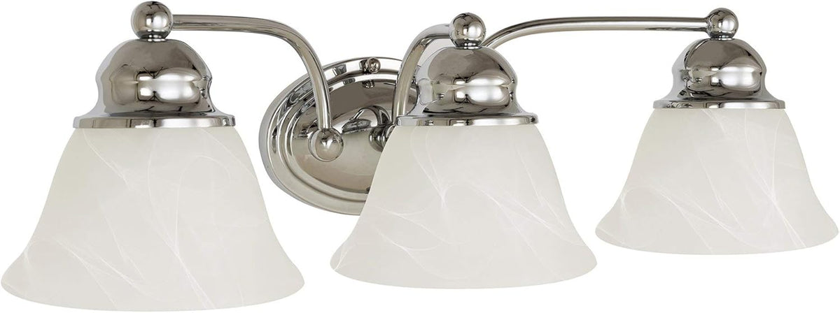 3-Light Vanity Light with Alabaster Glass, Polished Chrome X27349