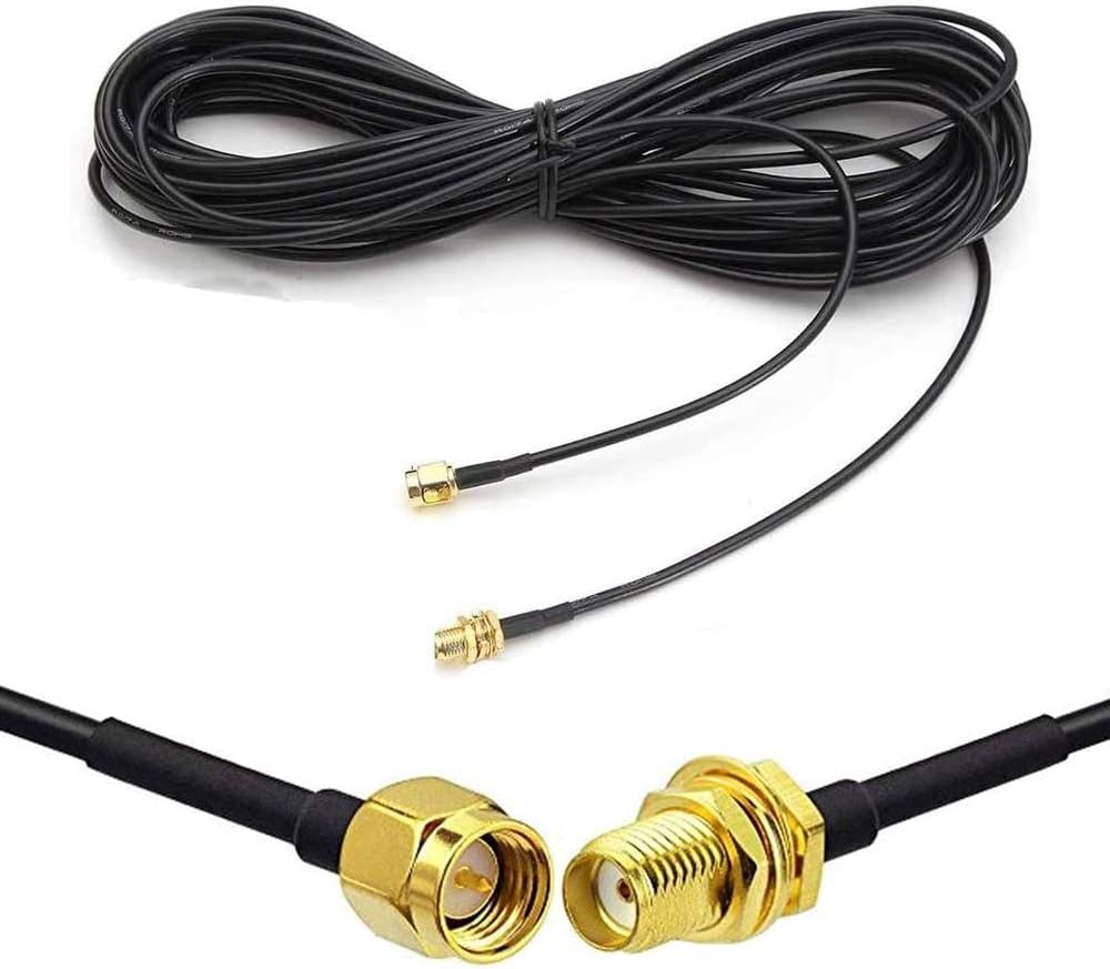 2 Pack 33ft SMA Extension Cable SMA Male to SMA Female RF Connector Adapter WiFi Antenna Extension Cable L24566