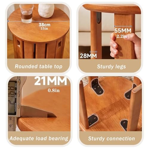 Stackable Stools Set of 4 Wood M9746