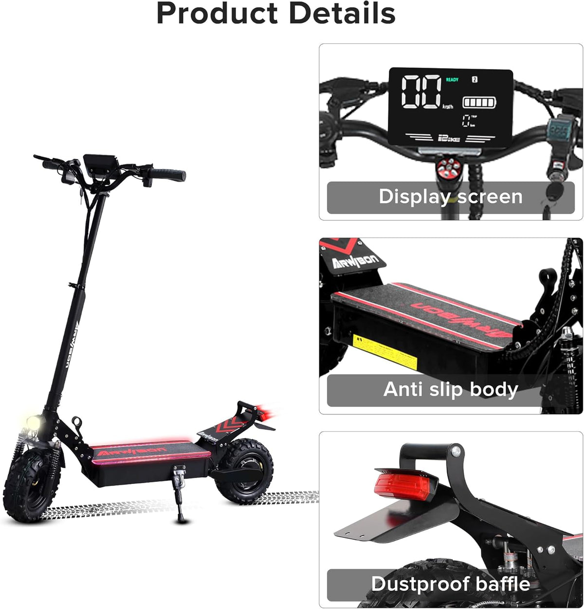 2500W 11 inch Pneumatic Tire Foldable Electric Scooter A29967