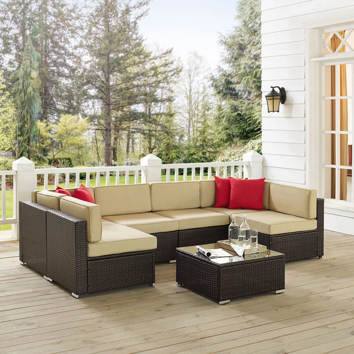 Brown 7 Piece Patio Sectional Set M271