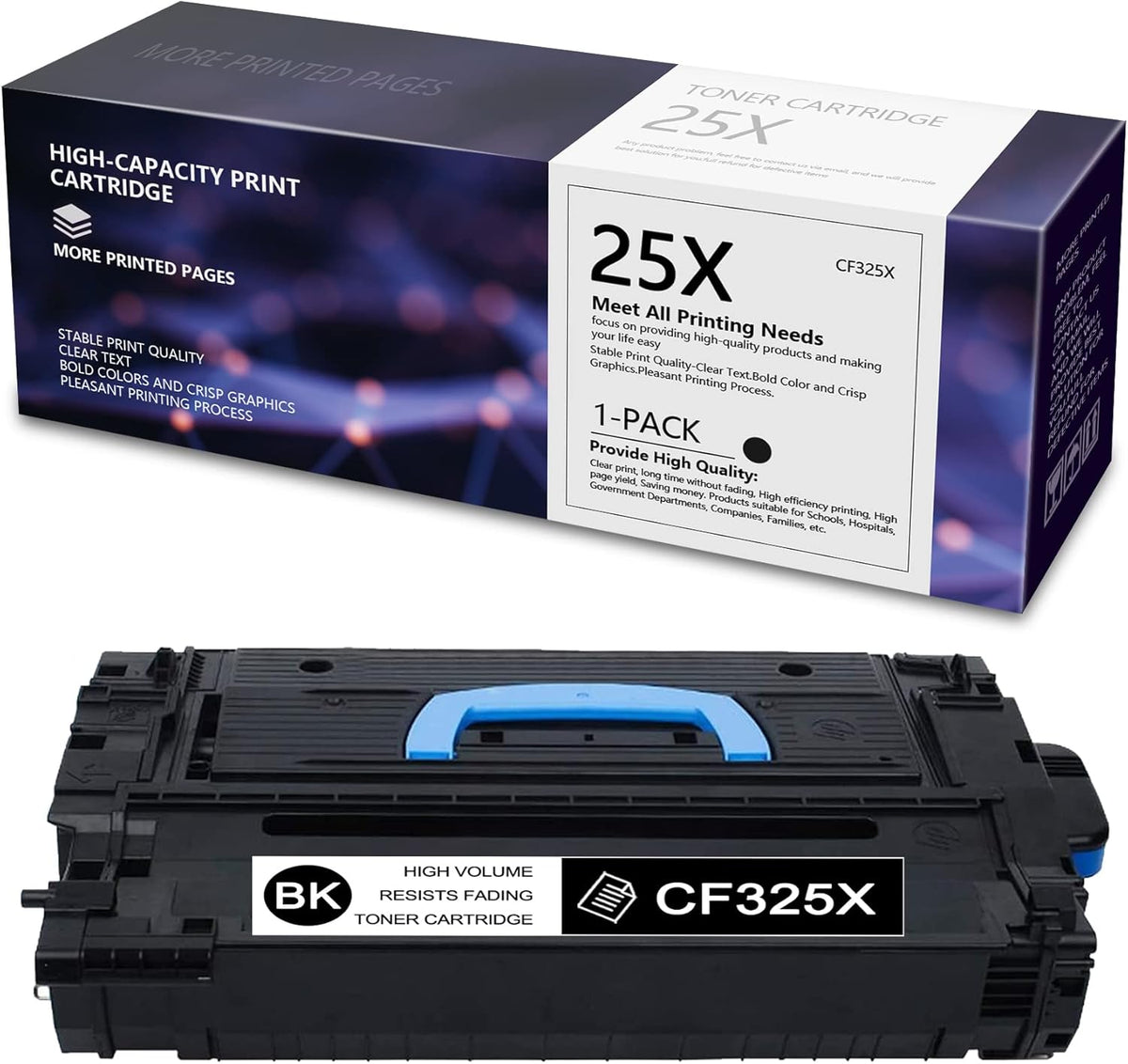 25X CF325X Compatible Toner Cartridge (1 Pack, Black) M632