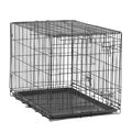 Double-Door Foldable Metal Wire Dog Crate with Divider D81822