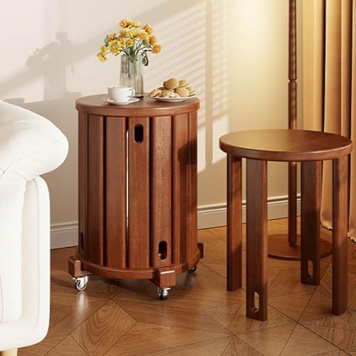 Stackable Stools Set of 4 Wood M9746