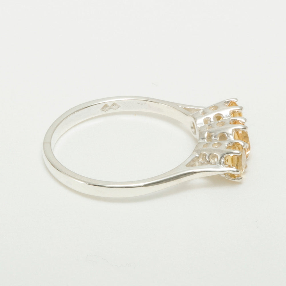 18k White Gold Natural Citrine Ring Size 10 P10220