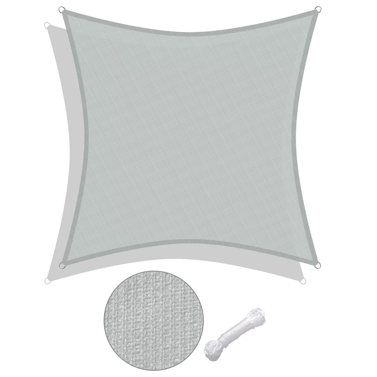 12x12' 95% UV Block Square Sun Shade Sail Canopy U18036
